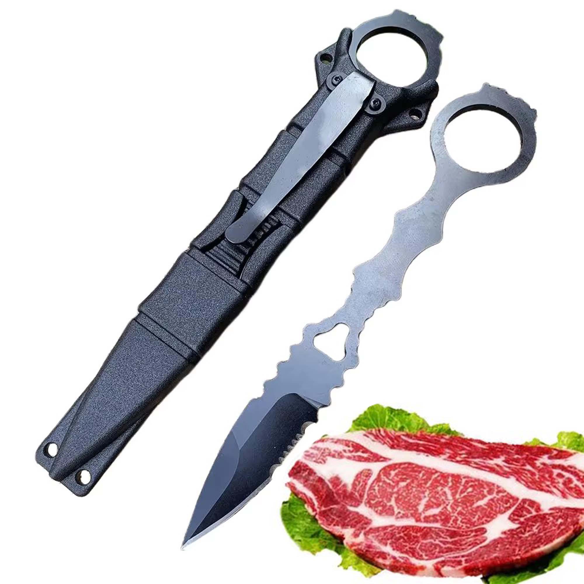 Bushcraft Knife Fixed - Coltello portatile da esterno, coltello da